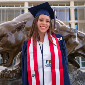 Marife Garcia graduates with her degree from Florida International University.